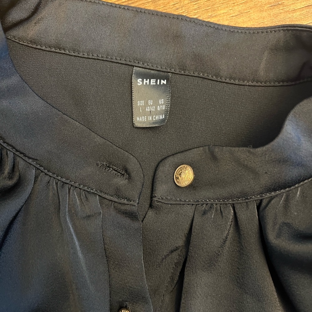 SHEIN Black Ruffled Blouse - Picture 2 of 5